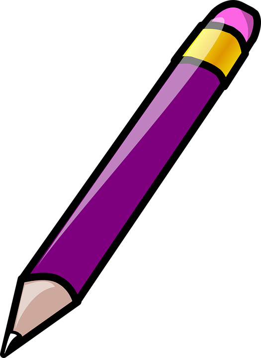 Purple Pencil Clipart (525x720)