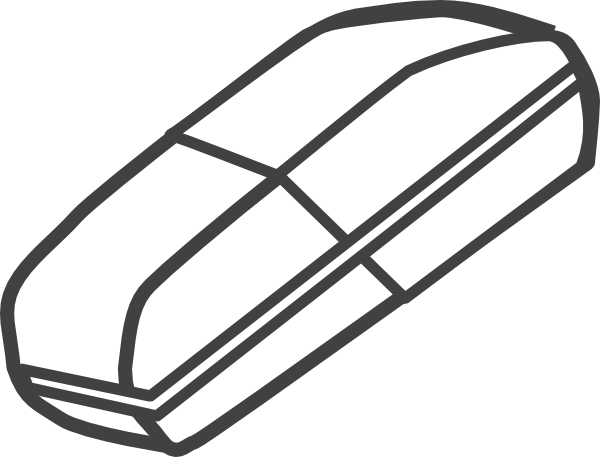 Eraser Clip Art - Rubber Clipart Black And White (600x457)