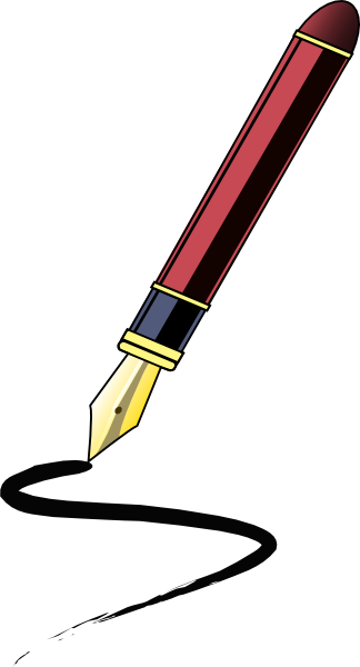 Pen Clipart Coloring - Ink Pen Clipart (324x600)