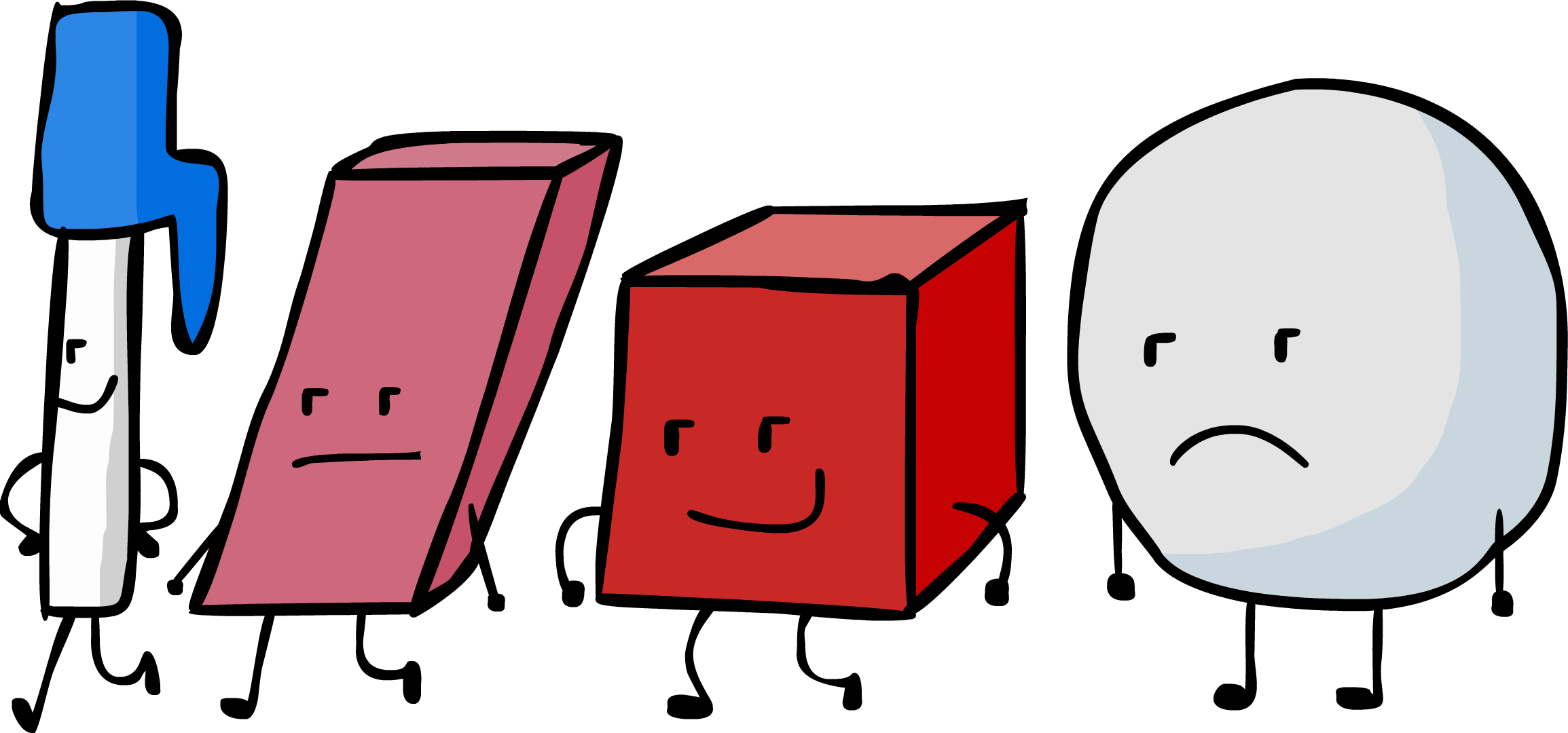 4 By Pennpencilab - Eraser Blocky And Pen Bfdi (2309x1080)