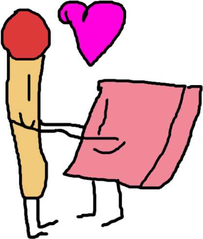 Match And Eraser Are In Love - Bfdi Eraser X Pen (500x500)