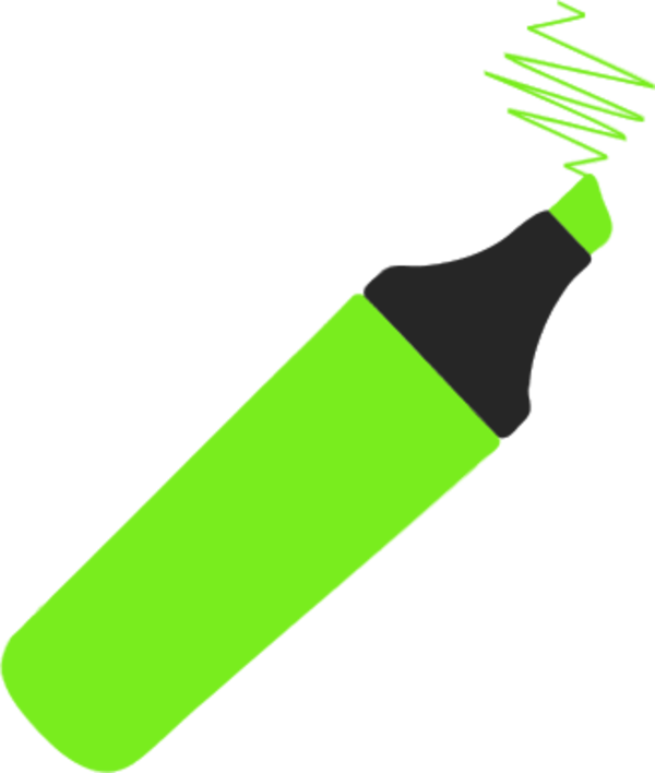 Highlighter Cliparts - Highlighter Clipart Black And White (600x708)