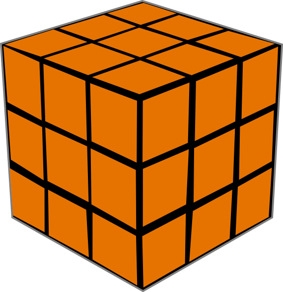 Olap Orange Cube Clip Art At Clker - Cube Vector (576x594)