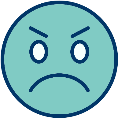 Confused Emoticon - Angry Emoji Blue (512x512)