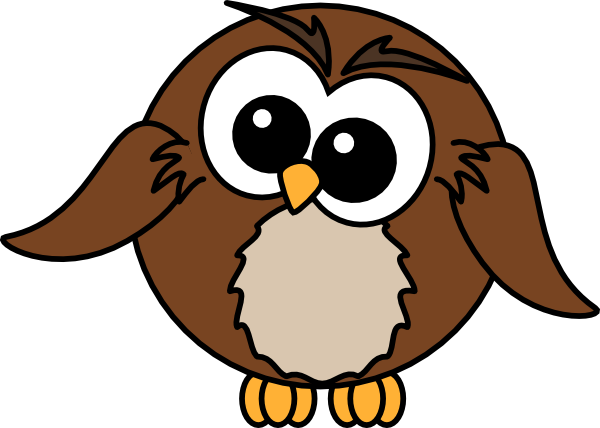 Confused Owl Clip Art - Cartoon Owl (600x428)