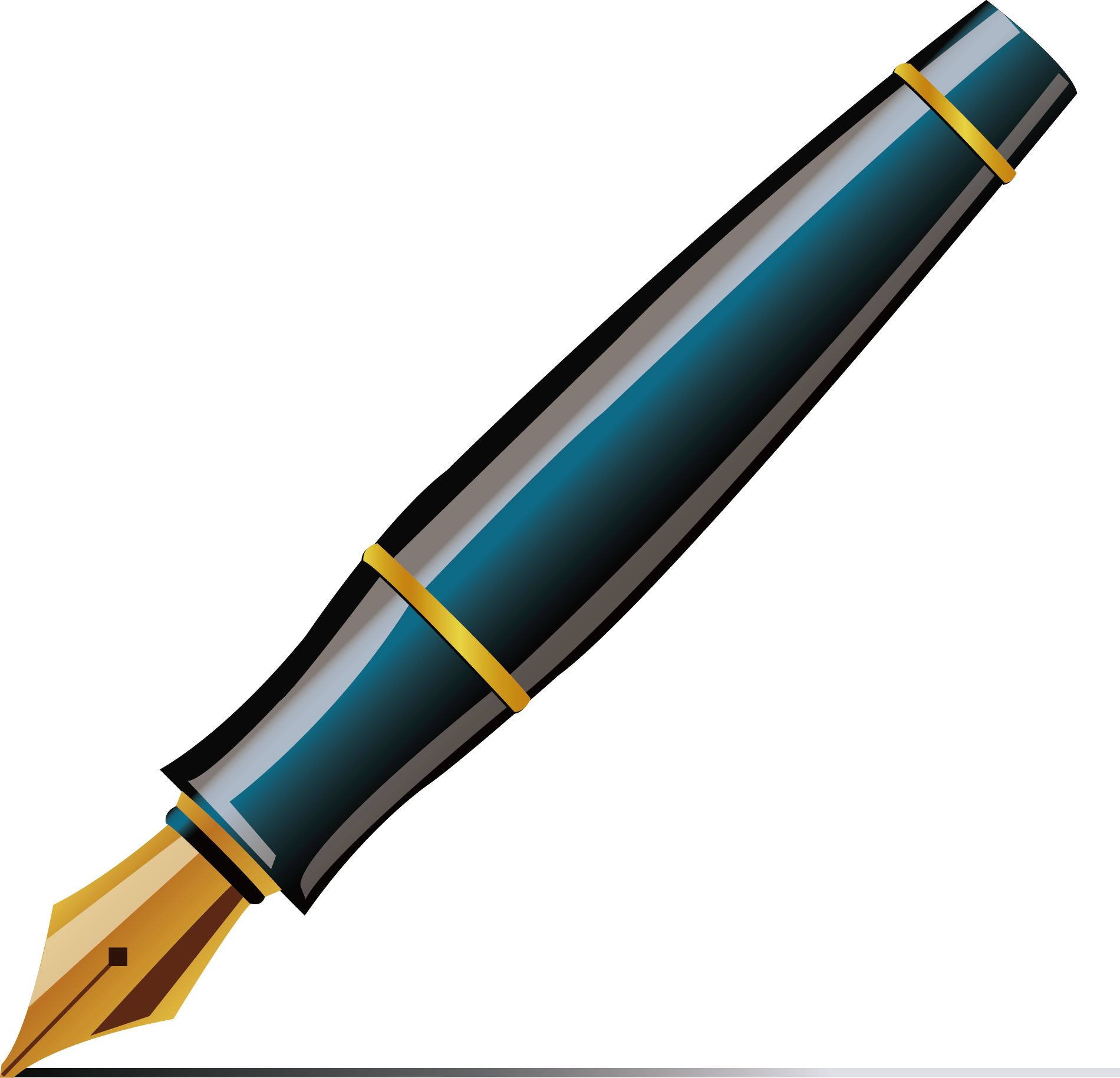 Fountain Pen Ballpoint Pen Quill Clip Art - Ink Pen Vector Png (1900x1830)
