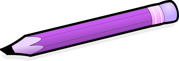 Pencil Clipart Violet - Violet Pencil Clipart (600x205)