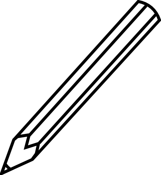 Colored Pencil Clipart Black And White - Pencil Black And White (546x595)