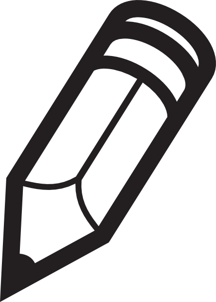 Black And White Pencil Clipart - Pencil Black White (444x620)