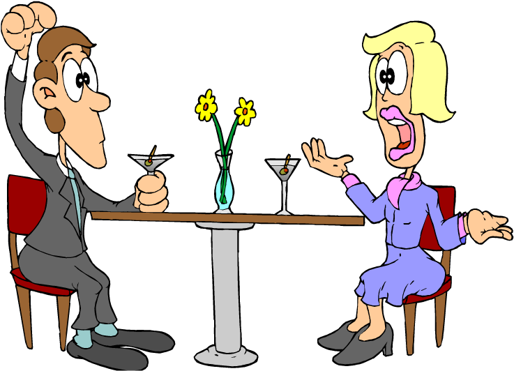 Talk Too Much Clipart - Clipart Man And Woman Talking (750x543)