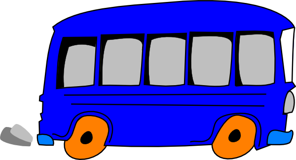 Blue Bus Clip Art - Bus Clip Art (600x325)