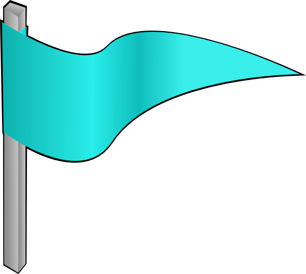 Waving Light Blue Flag Clip Art - Blue Flag Clipart Gif (600x538)
