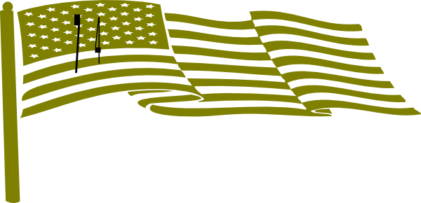 Waving Us Flag Clip Art - Printing And Writing Paper (600x290)