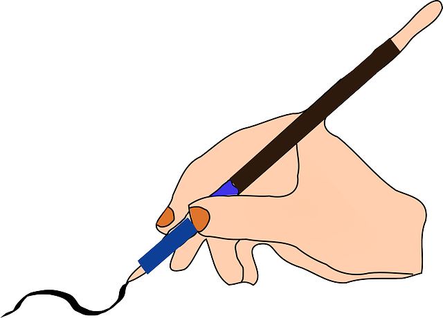 Quill Ink, Pen, Hand, Feather, Write, Writing, Hold, - Inkpot And Pen Png (640x460)
