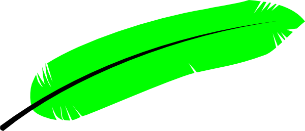 Feathers Cliparts - Green Feather Clipart (600x259)