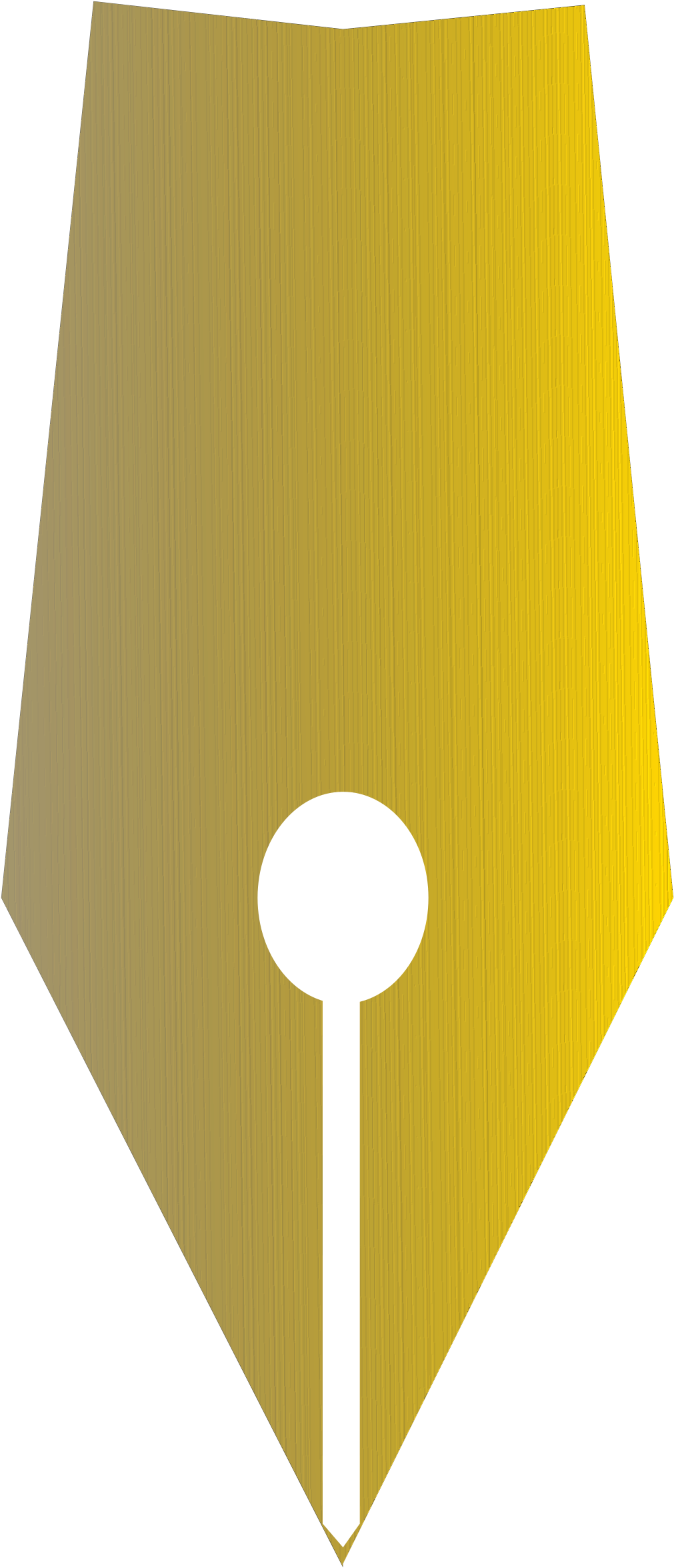 Fountain Pen Tip Golden - Fountain Pen Nib Clip Art Png (1062x2400)