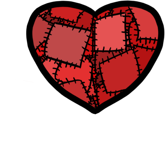 Broken Heart Clipart Stitch - Stitched Up Heart Cartoon (780x780)