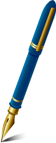 Fountain Pen Navy Blue Vector Icon - Fountain Pen Transparent Background (231x600)