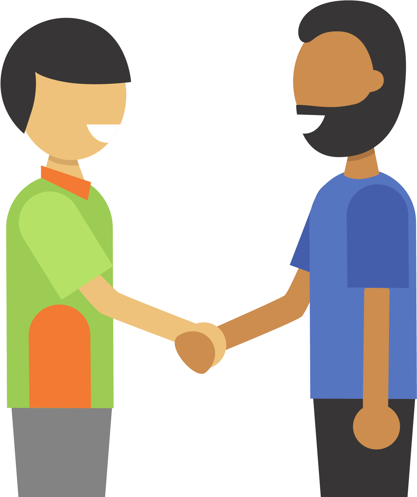 Illustration Of Two People Shaking Hands - Illustration (1851x2251)