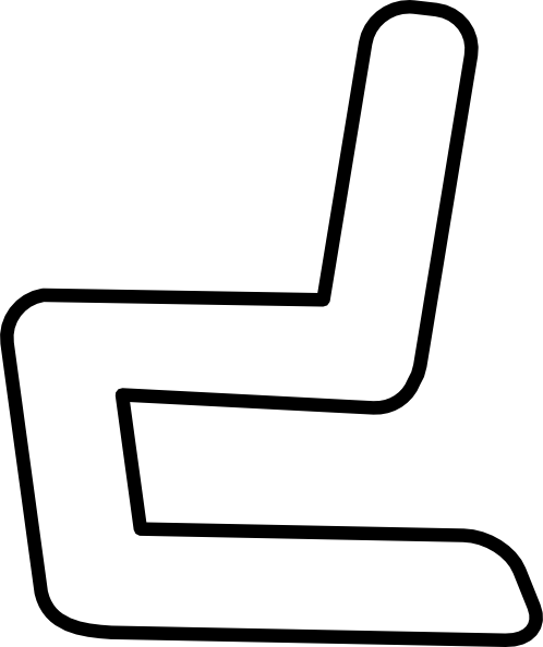 Chair Clip Art - Airline Seat Clipart Black And White (498x594)