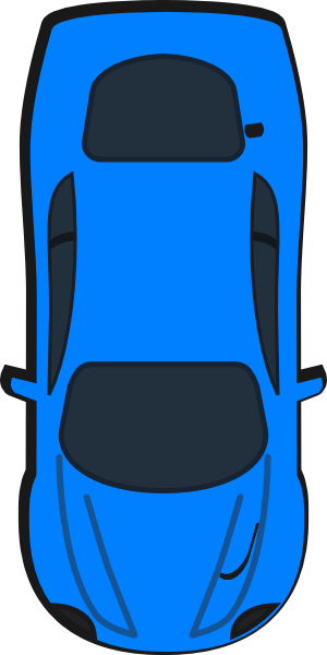 How To Set Use Blue Car - Car Top View Clipart (300x600)
