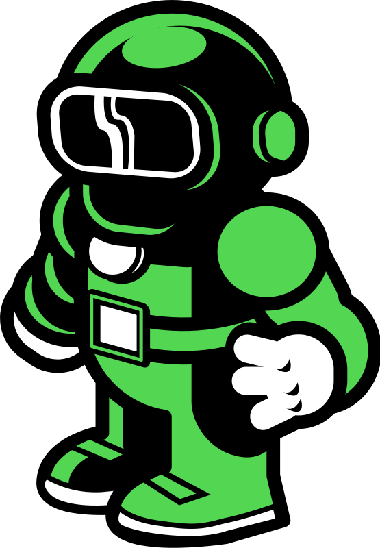 Green Spaceman - Spaceman Clipart (555x800)
