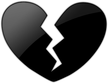 White Clipart Broken Heart - Broken Black Heart Emoji (512x512)