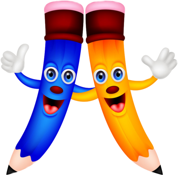 Crayons Stylos - Page - Cartoon Pictures Of Pencil (688x699)