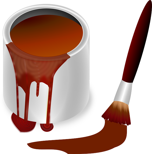 Pot, Color, Bucket, Painting, Paint Brush - Brown Paint With Brush (800x800)