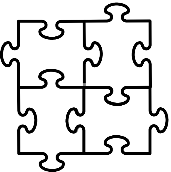 Connected Cliparts - Cut Out Puzzle Piece Template (594x596)