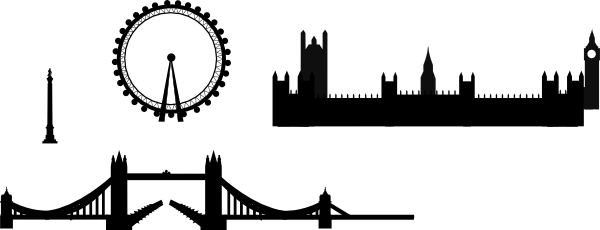 Houston Skyline Outline Free Download Clip Art Free - Silhouette Tower Bridge Png (600x230)
