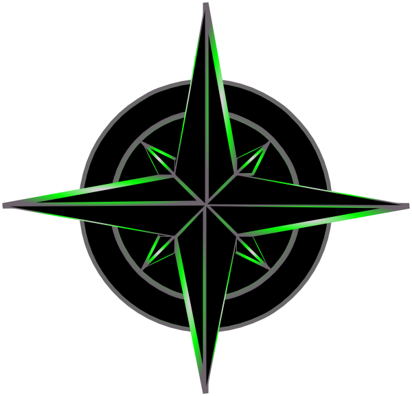 Navigation Symbol Black And Green Clip Art - Sword Shield Drawing Tattoo (600x577)
