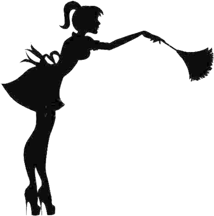 Here At Mel's Cleaning, We Work With You In Mind - Woman Silhouette Cleaning (450x499)