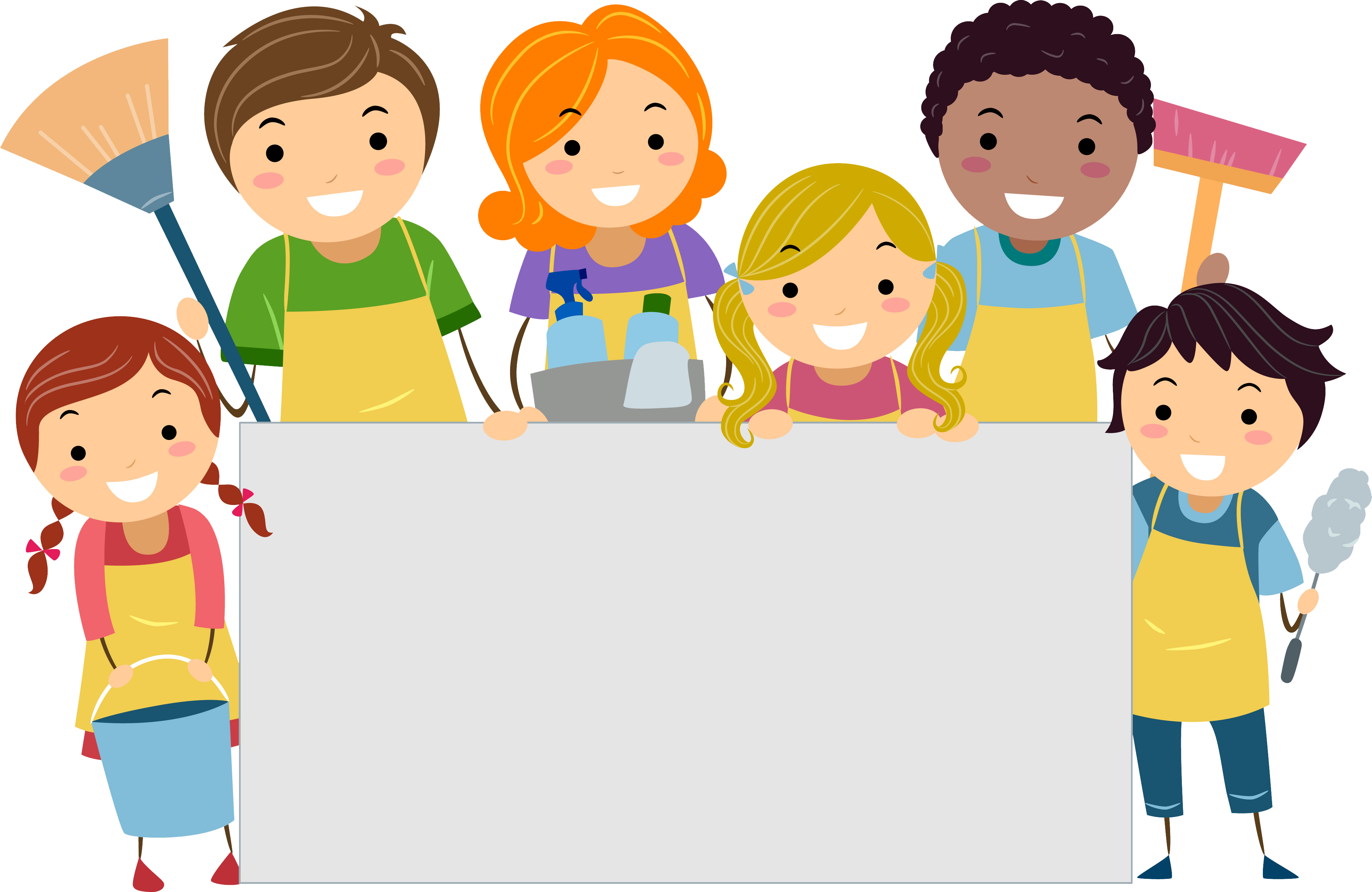 Cleaning School Child Clip Art - Cleaning School Child Clip Art (3860x2510)