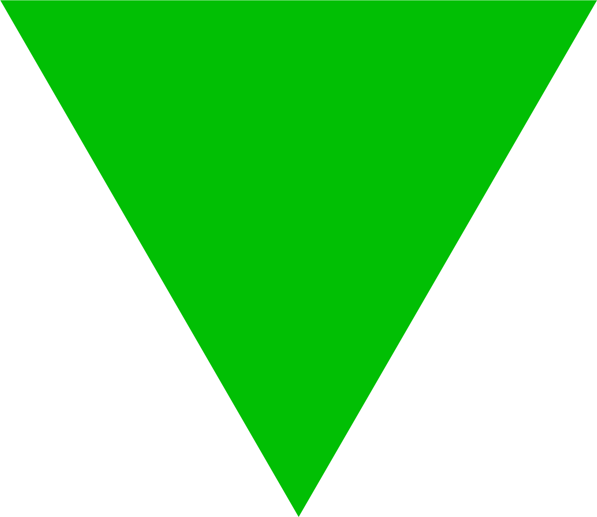 Triangle Clipart Svg - Green Upside Down Triangle (2000x1778)