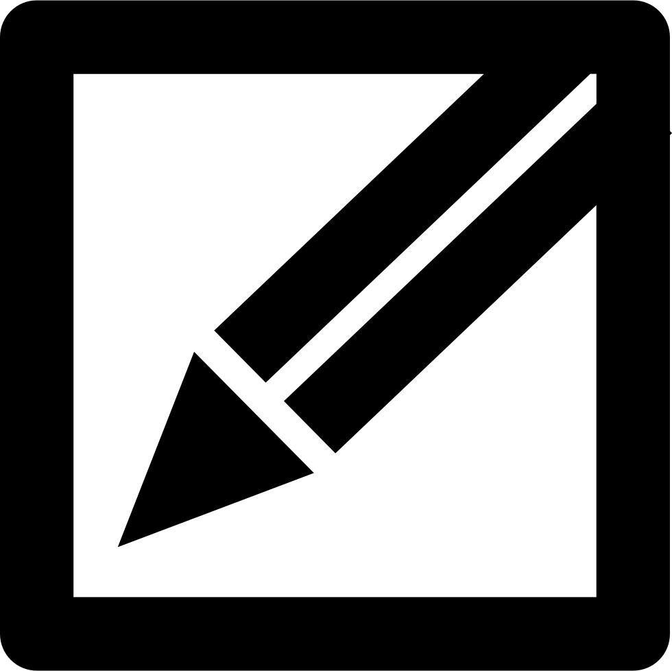 Pencil In A Square Edit Or Write Interface Button Symbol - Symbole Écrire (980x978)