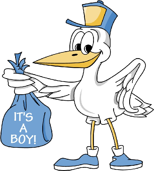 Stork Clipart Hospital Nursery - Baby Boy Cartoon (600x600)