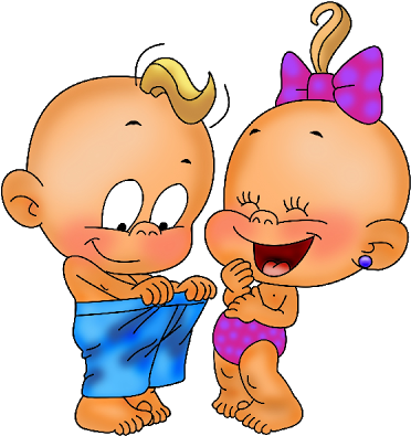 Beautiful Baby Boy And Girl Clipart Babies Playing - Boy And Girl Cartoon Baby (400x400)