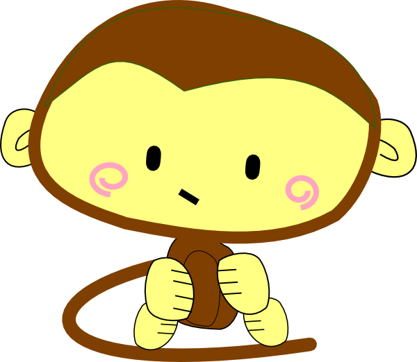 Baby Boy Monkey Clip Art - Cute Monkey (640x557)