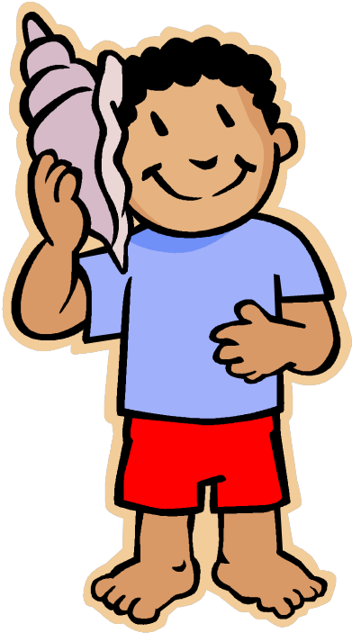 Children's Programs - Child With Shell Clipart (395x718)