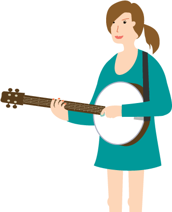 The Butchers Arms Oakridge Lynch, Nr Stroud, Gloucestershire - Girl Playing Banjo Clipart (354x436)