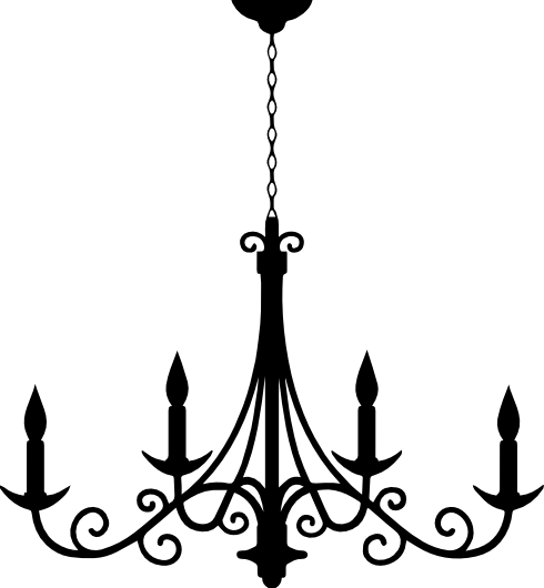 Chandelier Silhouette Transparent Png (490x530)
