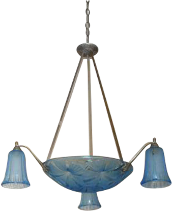 French Art Deco Degue Chandelier On Chairish - Chandelier (376x460)