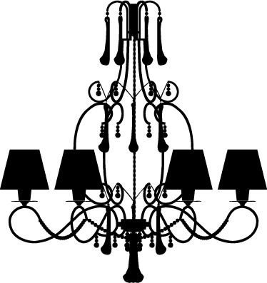 Decorative Hanging Lamp Sticker - Candelabro De Techo Png (374x397)