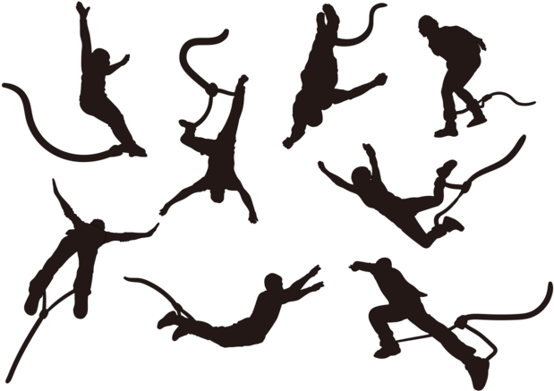Bungee Jumping Silhouettes Vector - Silhouette (700x490)