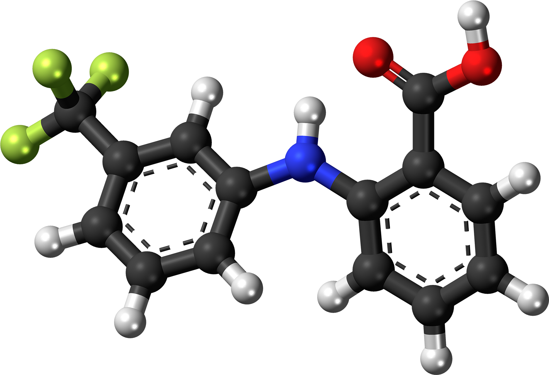 Flufenamic Acid Molecule Ball - Quimica Del Cuerpo Png (2000x1406)