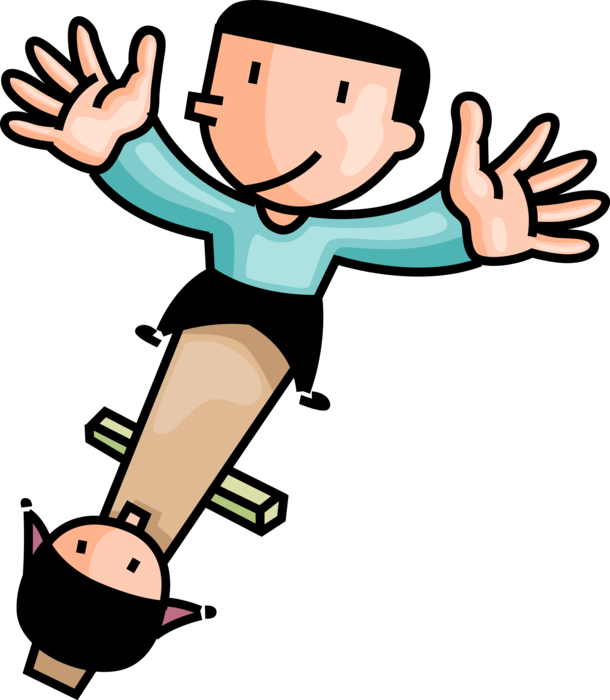 Vector Illustration Of Children Playing In Playground - Cartoon Kid On Teeter Totter (610x700)