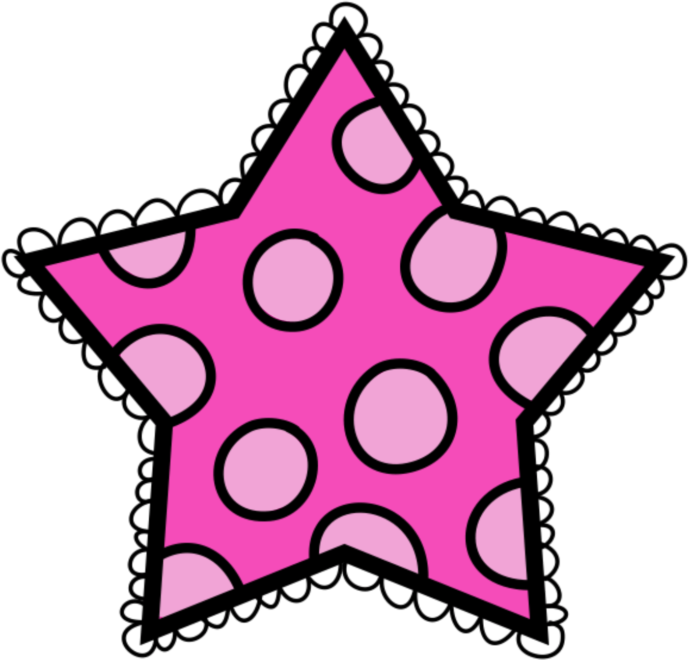 Polka Dot Star Clip Art - Polka Dot Star Clipart (1462x1431)