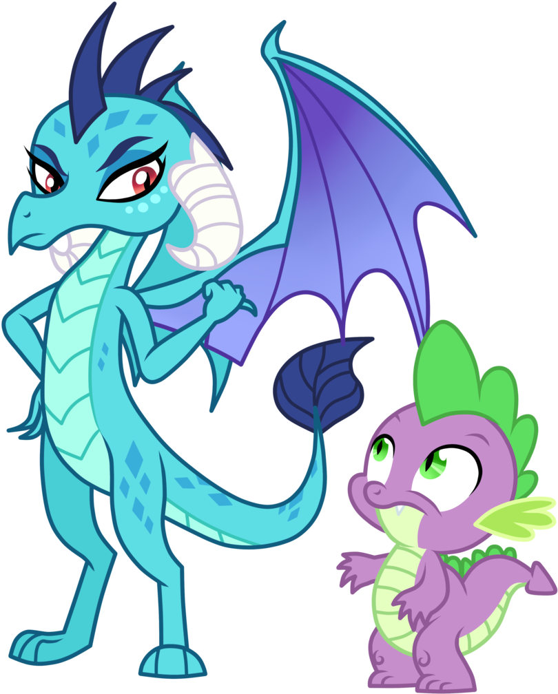 Mixiepie, Dragon, Gauntlet Of Fire, Paint Tool Sai, - Spike And Ember Mlp (874x1024)