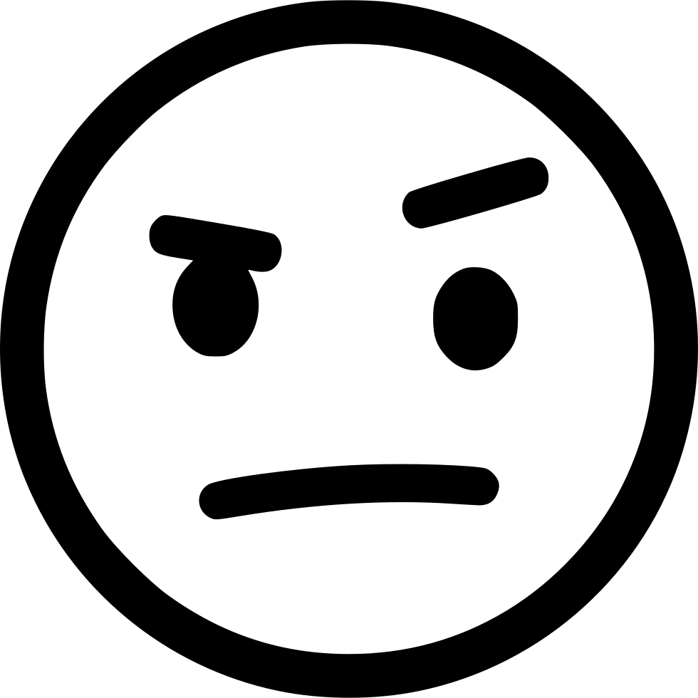Wondering Comments - Meh Emoji Black And White (980x980)